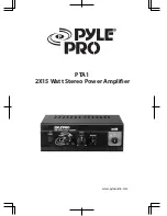 Preview for 1 page of Pyle Pro PTA1 User Manual