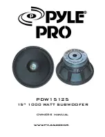 Pyle Pro PYLE PRO PDW15125 Owner'S Manual preview