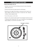 Preview for 3 page of Pyle Pro Vintage PVNTT1 Operating Instructions Manual