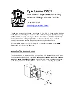 Preview for 1 page of Pyle Home PVC2 User Manual