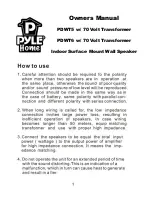 Preview for 1 page of Pyle PDWT5 Owner'S Manual