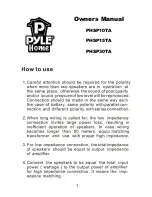 Preview for 1 page of Pyle PHSP10TA Owner'S Manual