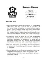 Pyle PHSP12K Owner'S Manual preview