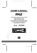 Предварительный просмотр 1 страницы Pyle PLCD38 Owner'S Manual