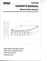 Предварительный просмотр 1 страницы Pyle PLDVD86 Owner'S Manual