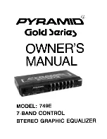 Pyramid 749E Owner'S Manual preview