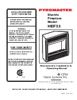 Preview for 1 page of pyromaster HEF33 Homeowner'S Installation & Operating Manual