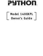 Предварительный просмотр 1 страницы Python 1400XPL Owner'S Manual