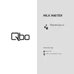 Qbo MILK MASTER Maintenance Manual предпросмотр