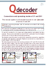 Qdecoder Z1 Series Connection And Operating Instructions предпросмотр