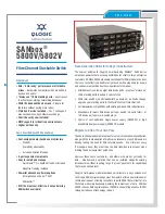 Preview for 1 page of Qlogic SANbox 5800V Series Specifications