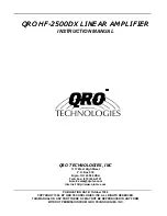 QRO Technologies HF-2500DX Instruction Manual предпросмотр