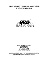 Предварительный просмотр 1 страницы QRO Technologies HF-3KDX Instruction Manual