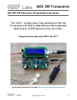 QRP Labs QCX 5W CW Assembly Instructions Manual preview