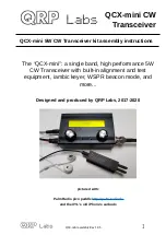 QRP Labs QCX-mini CW Assembly Instructions Manual предпросмотр