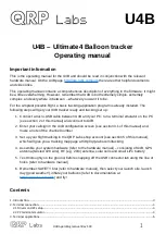 Preview for 1 page of QRP Labs U4B Ultimate4 Operating Manual