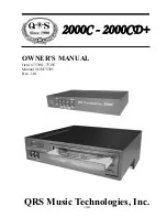 QRS Music Technologies 2000C Owner'S Manual предпросмотр