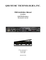 Preview for 1 page of QRS Music Technologies PMII Installation Manual