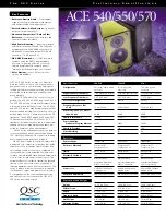 QSC ACE 540 Specification Sheet предпросмотр