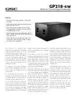 QSC GP218-sw Specification Sheet preview