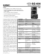 Предварительный просмотр 1 страницы QSC SC-414 Specifications