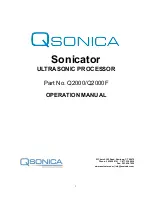 Предварительный просмотр 1 страницы Qsonica Sonicator Q2000 Operation Manual