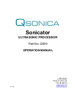 Предварительный просмотр 1 страницы Qsonica Sonicator Q500 Operation Manual