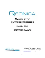 Qsonica Sonicator Q700 Operation Manual предпросмотр