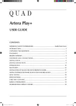 Preview for 4 page of QUAD Artera Play+ Owner'S Manual