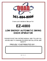 QUAD EZ-4000 Owners And Installation Manual preview