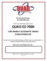 Preview for 1 page of QUAD EZ-7000 Owners And Installation Manual