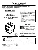 Preview for 1 page of Quadra-Fire Adventure-II Owner'S Manual