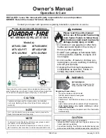 Quadra-Fire MTV-E2-CSB Owner'S Manual preview