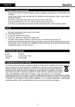 Предварительный просмотр 8 страницы Quadro TR-K501 User Manual