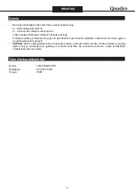 Preview for 10 page of Quadro TR-K605M WHITE User Manual