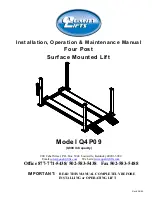 QUALITY LIFTS Q4P09 Series Installation, Operation & Maintenance Manual preview