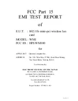 Предварительный просмотр 1 страницы Quanta Computer HFSWM100 Emi Test Report