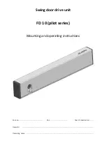 Предварительный просмотр 1 страницы Quantek FD 10 Mounting And Operating Instructions