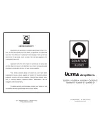 Предварительный просмотр 1 страницы Quantum Audio ULTRA SERIES Manual