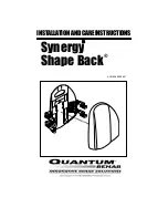 Preview for 1 page of Quantum Rehab Synergy Shape Back Installation And Care Instructions