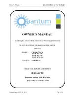 Предварительный просмотр 1 страницы Quantum 270-11AC3-134 Owner'S Manual