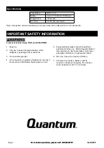 Preview for 2 page of Quantum 56511 Owner'S Manual & Safety Instructions