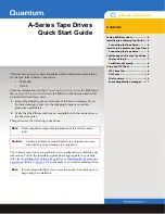 Предварительный просмотр 1 страницы Quantum A-Series FTP Quick Start Manual