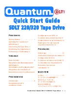Quantum DLTtape SDLT 320 Quick Start Manual preview