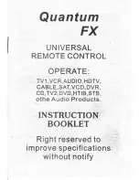 Quantum FX Instruction Booklet preview