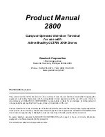 Quartech 2800 Product Manual preview