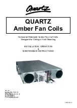 Preview for 1 page of Quartz Amber Series Installation, Operation & Maintenance Instructions Manual