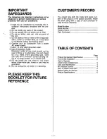 Preview for 2 page of Quasar HQ-2181GH Operating Instructions Manual