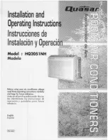 Quasar HQ2051NH Installation And Operating Instructions Manual preview