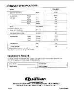 Preview for 8 page of Quasar HQ2142GH Operating Instructions Manual